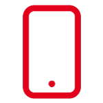 Picto téléphone mobile smartphone rouge